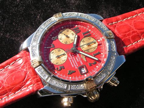 Breitling Chronomat Evolution Stahl Gold Steel B13356 rotes .